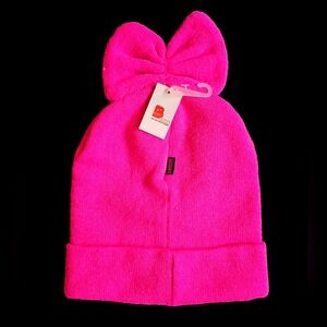 NwT Bench hot pink‎ beanie hat with a bow